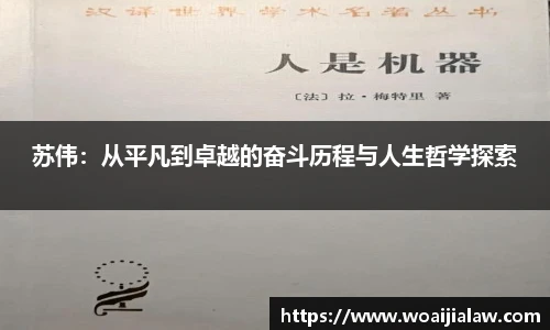 苏伟：从平凡到卓越的奋斗历程与人生哲学探索